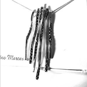 Marcasite fringe pendant necklace